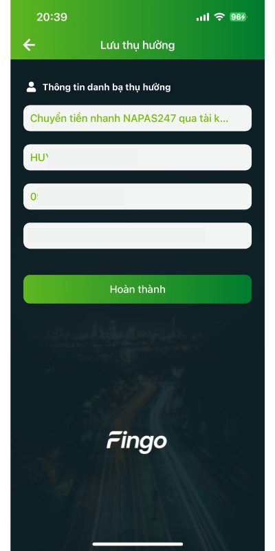Cách lưu số tài khoản ngân hàng Vietcombank 6