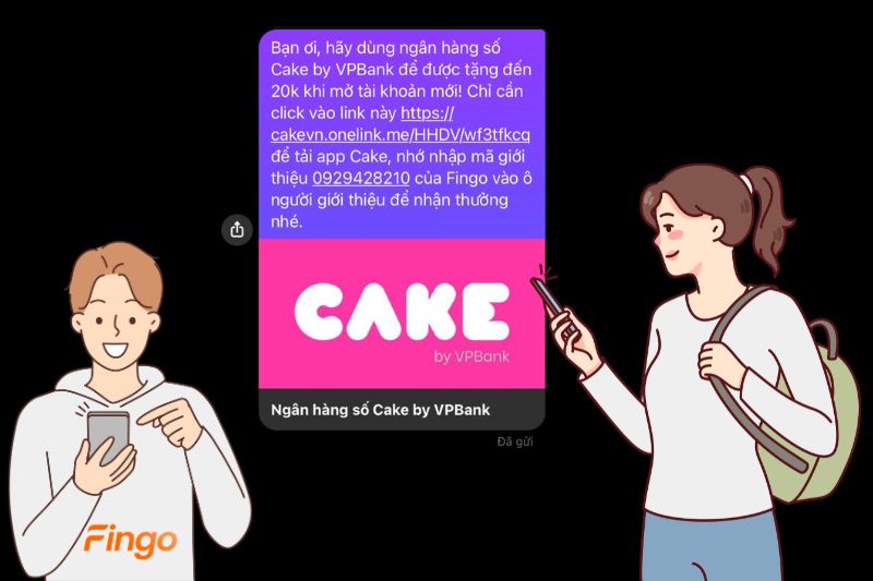Mã giới thiệu Cake cũng chính là số điện thoại của người giới thiệu