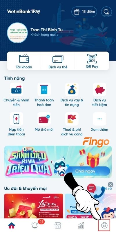 Chọn Tài khoản