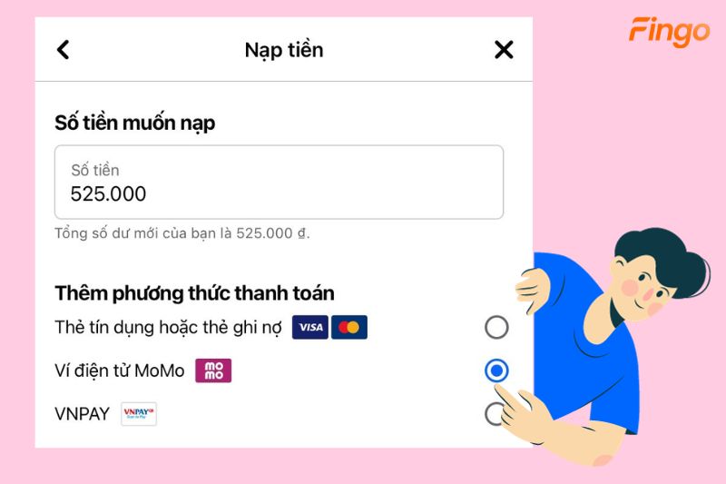 Ví MoMo cần phải đủ tiền để thực hiện thanh toán quảng cáo Facebook