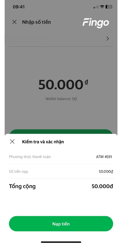 Cách nạp tiền Grab qua ngân hàng Vietcombank bước 5