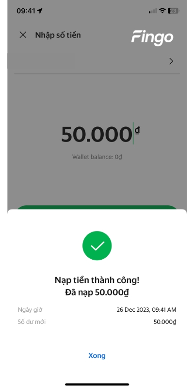Cách nạp tiền Grab qua ngân hàng Vietcombank bước 6