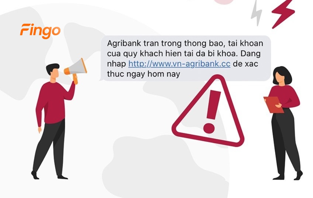 Giả mạo ngân hàng Agribank lừa đảo qua tin nhắn kèm link truy cập