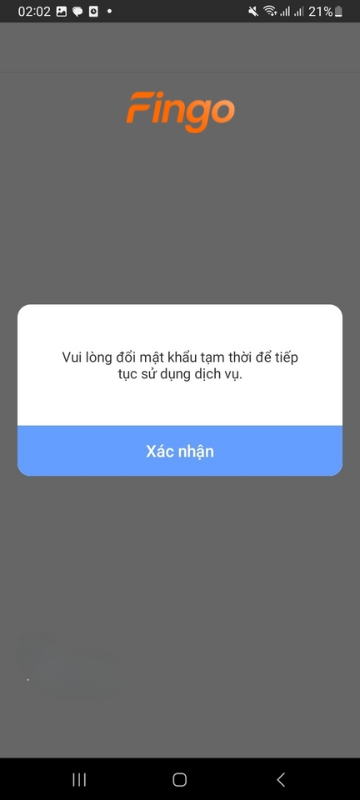 Bấm “Xác nhận” để đổi mật khẩu