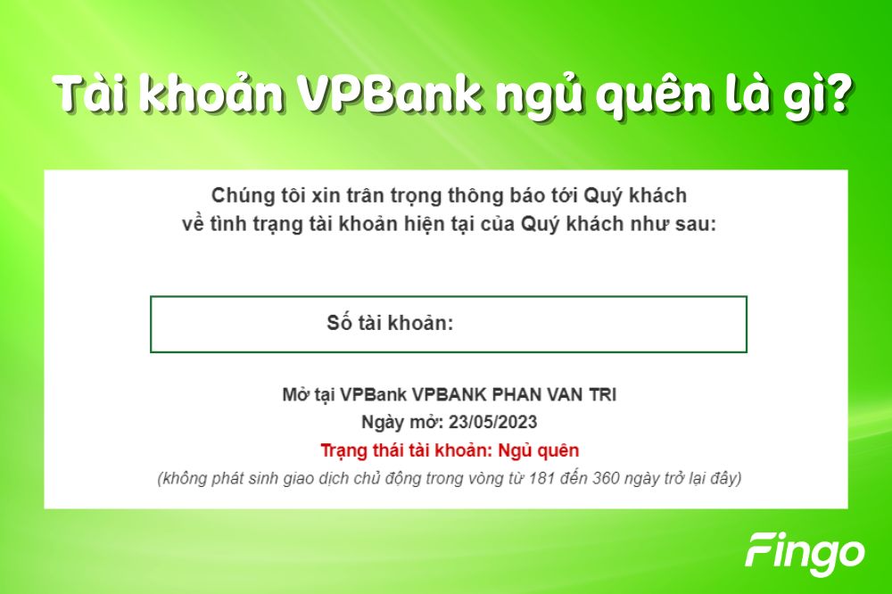 Cách kích hoạt tài khoản VPBank trạng thái ngủ quên