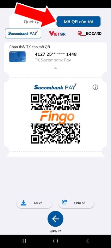 Chọn Mã QR của tôi.