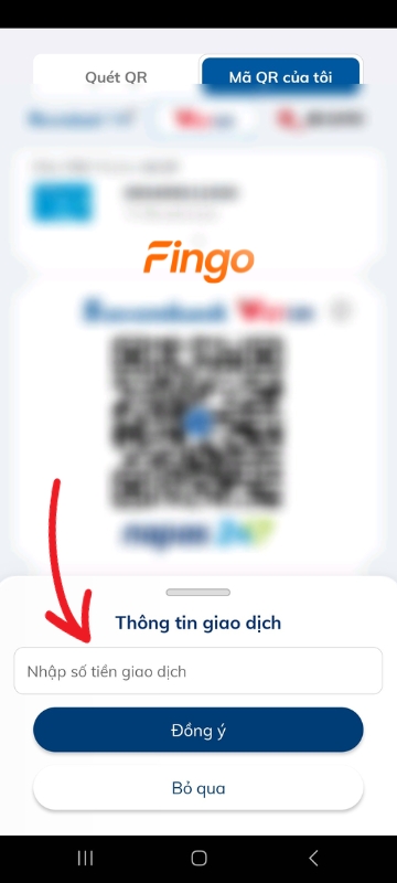 khách hàng có thể nhập trước số tiền mình muốn nhận