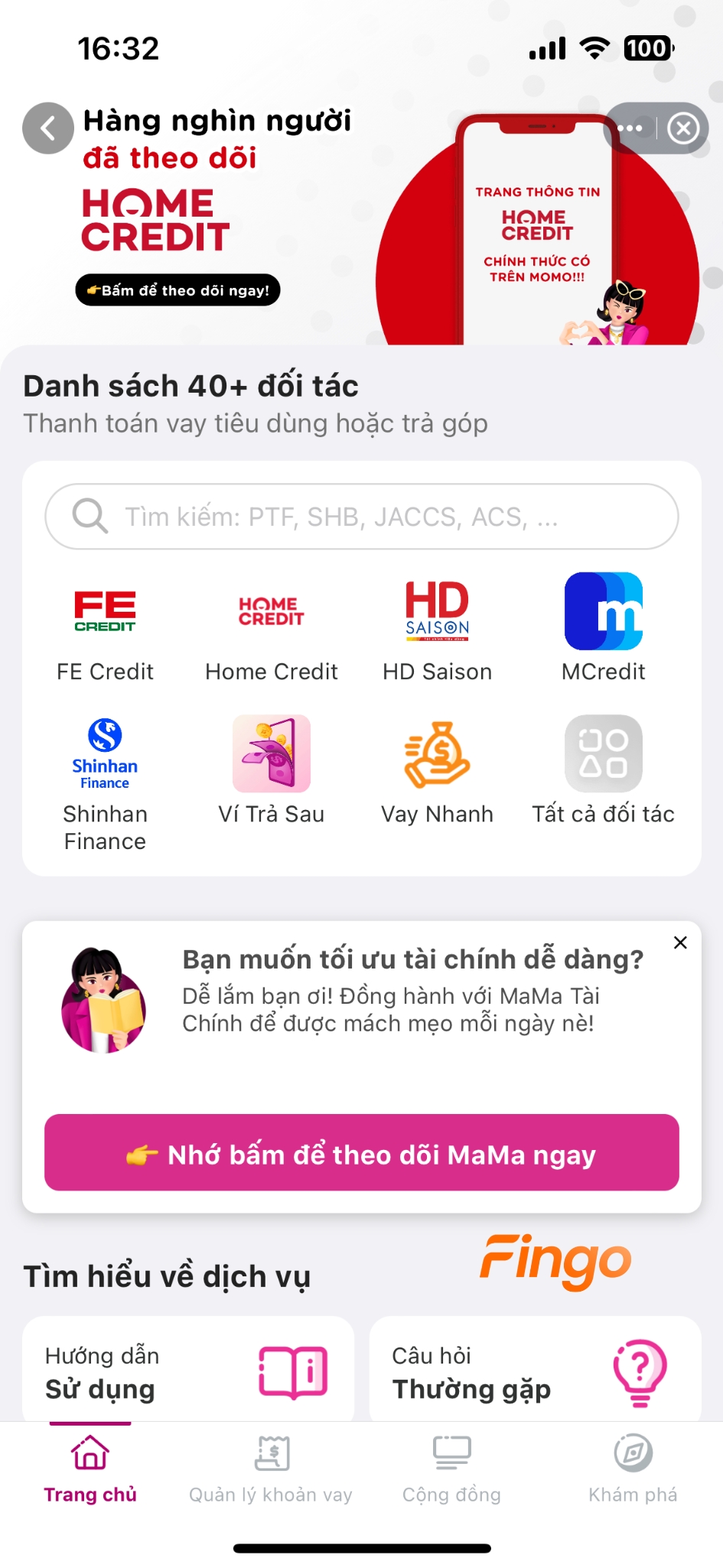Cách thanh toán khoản vay TPFico qua MoMo bước 3