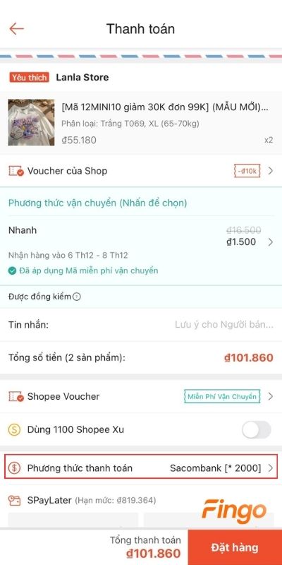 Thay đổi phương thức thanh toán