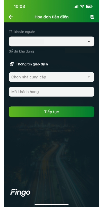Cách thanh toán tiền điện qua Vietcombank bước 2
