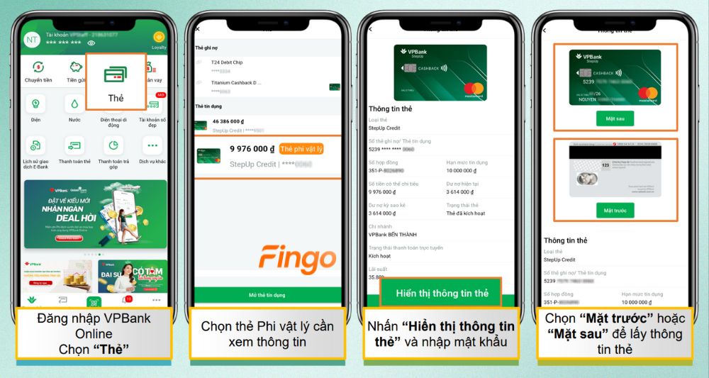 Bạn có thể xem thông tin thẻ trên ứng dụng VPBank NEO