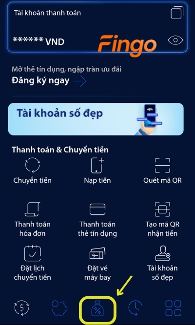 Đăng nhập ứng dụng digimi. Sau đó chọn biểu tượng vay phía dưới
