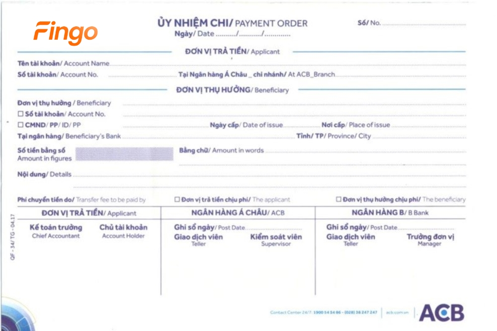 Ủy nhiệm chi ACB là gì?