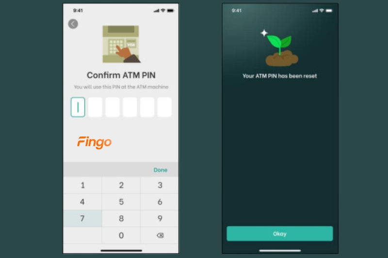 Nhập mã PIN mới và xác nhận lại