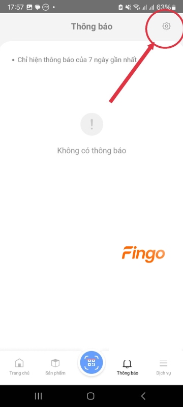 Chọn "Cài đặt" ở góc trên giao diện.
