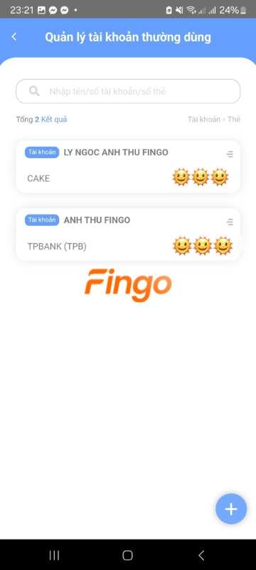 Ở mục "Chuyển/rút tiền" > Chọn "Người thụ hưởng thường dùng".