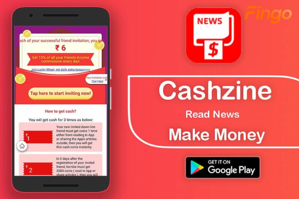 app Cashzine đọc báo kiếm tiền