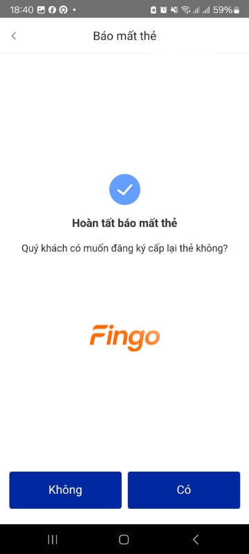 Hoàn tất khóa thẻ Woori Bank tạm thời với tính năng báo mất thẻ của Woori WON.