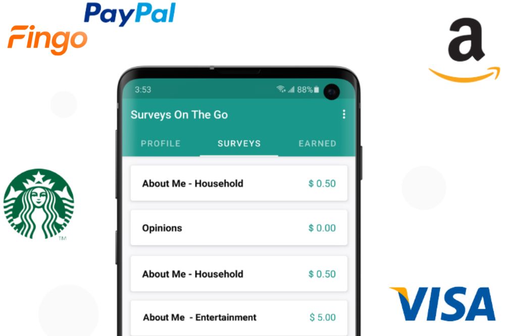 Surveys On The Go app khảo sát kiếm tiền