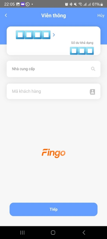 Chọn “Nhà cung cấp”, nhập “Mã khách hàng” và xác nhận để thanh toán.