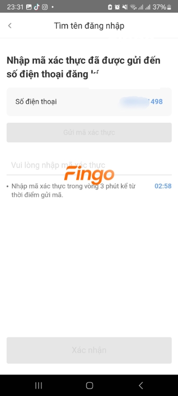 Nhập số điện thoại di động