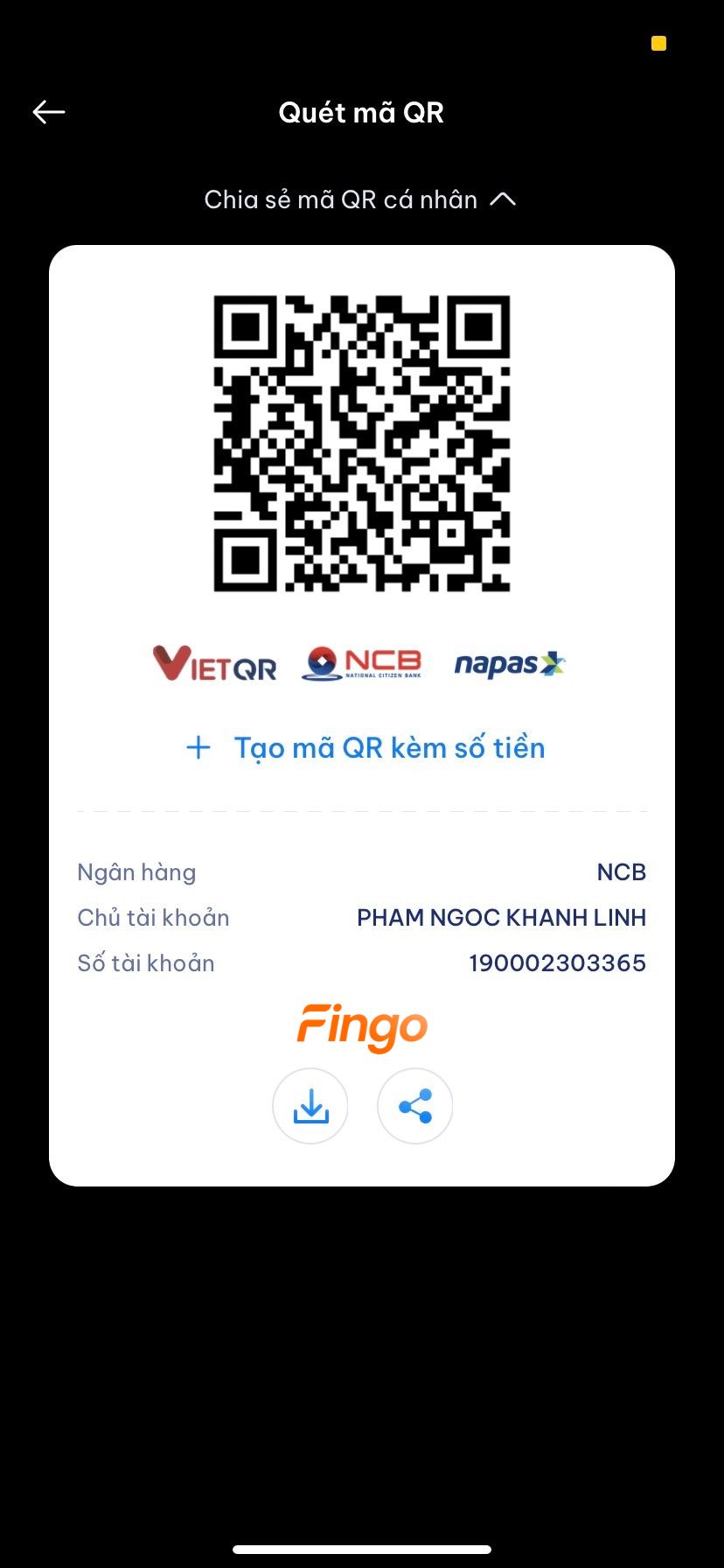 Đưa vào máy POS và tiến hành quét mã để thực hiện thanh toán bằng mã QR NCB.