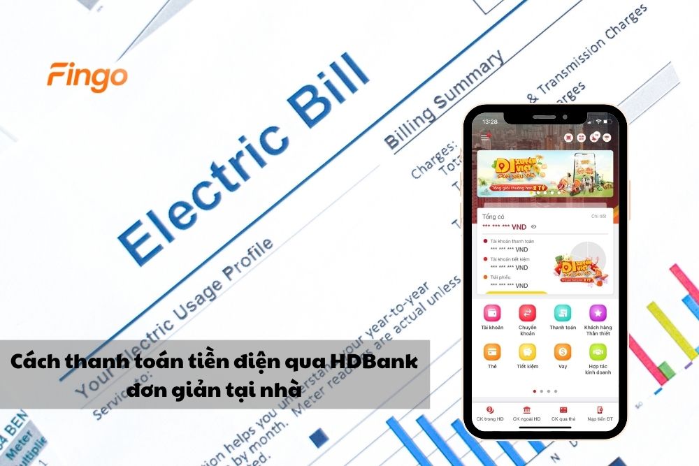 Cách thanh toán tiền điện qua HDBank online trên app