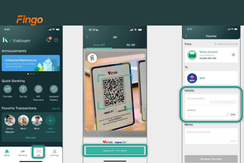 Tạo mã QR KBank - Quét mã QR để chuyển khoản