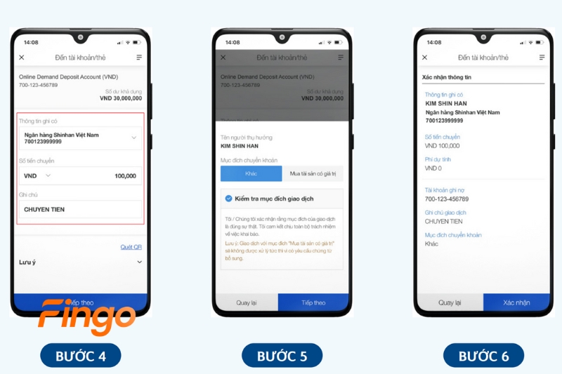 Các bước chuyển tiền bằng mã QR Shinhan Bank