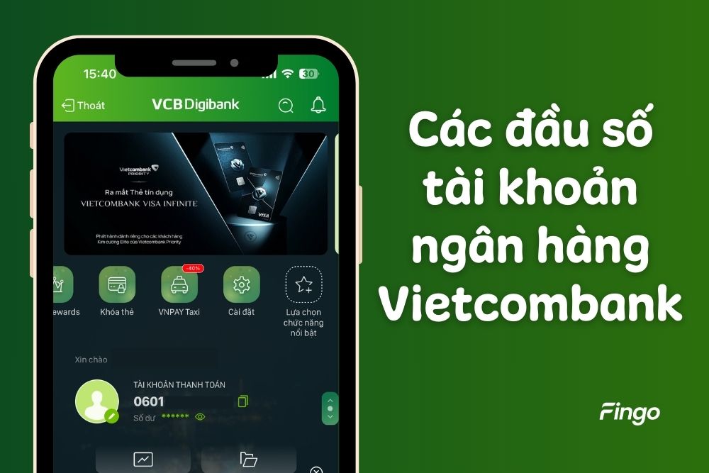 Các đầu số tài khoản của ngân hàng Vietcombank