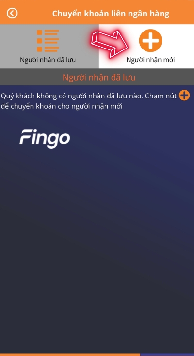 Nhấn chọn mục người nhận mới