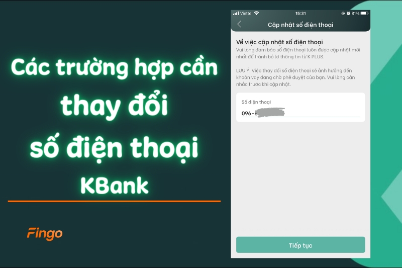 Các trường hợp cần thay đổi số điện thoại KBank