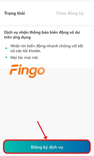Chọn Đăng ký dịch vụ