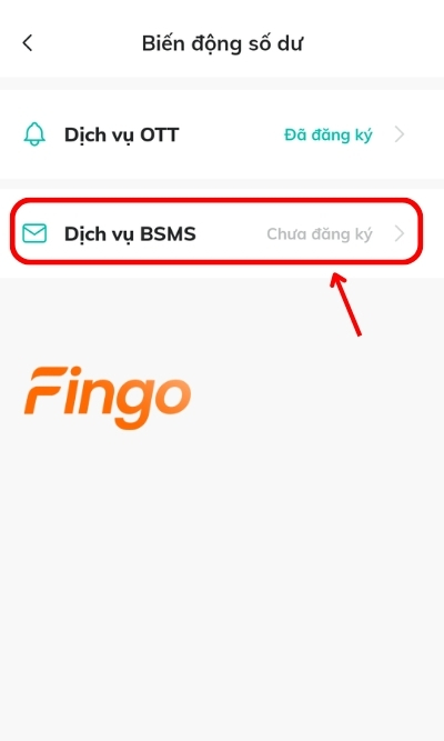 Chọn đăng kí Dịch vụ BSMS