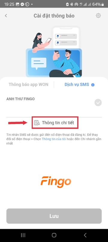 chọn vào "Thông tin chi tiết"