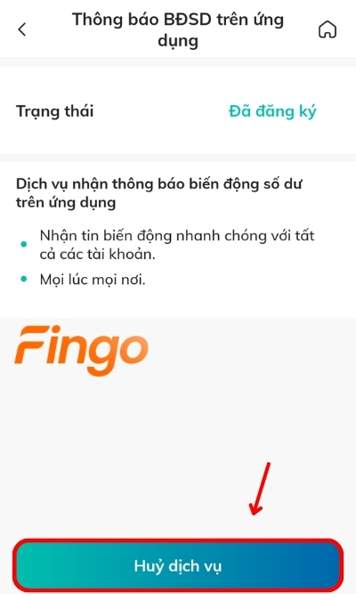 Chọn Hủy dịch vụ