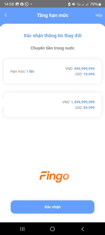 xác nhận thông tin thay đổi 