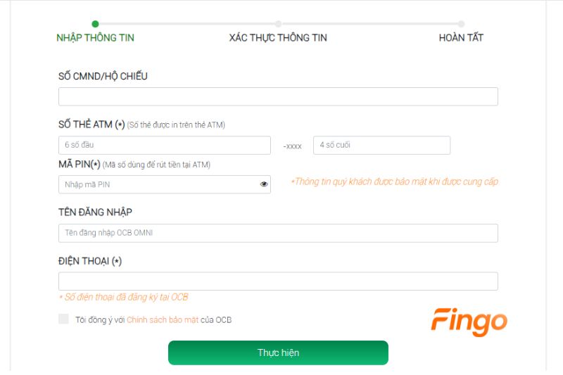 Nhấp "Thực hiện" để xác nhận thành công