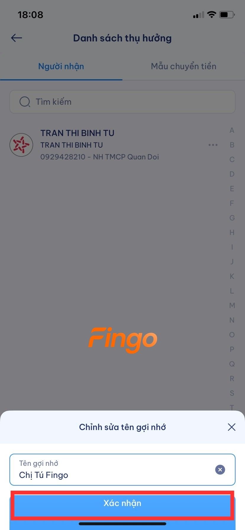 Xác nhận khi bạn đã đồng ý đổi tên.