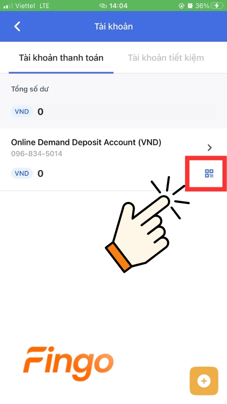 Chọn biểu tượng QR code