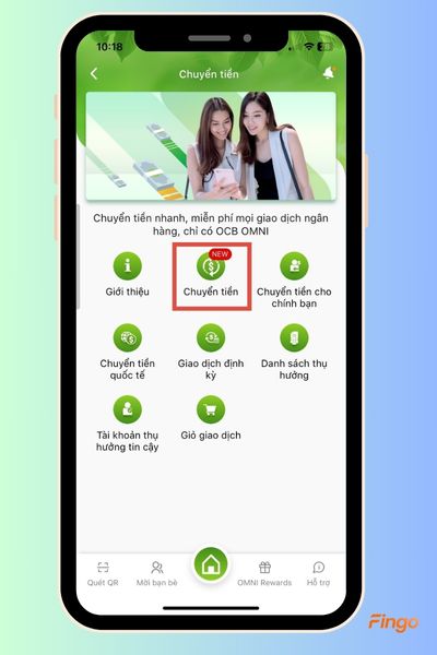 Tiếp theo, chọn lại "Chuyển tiền".