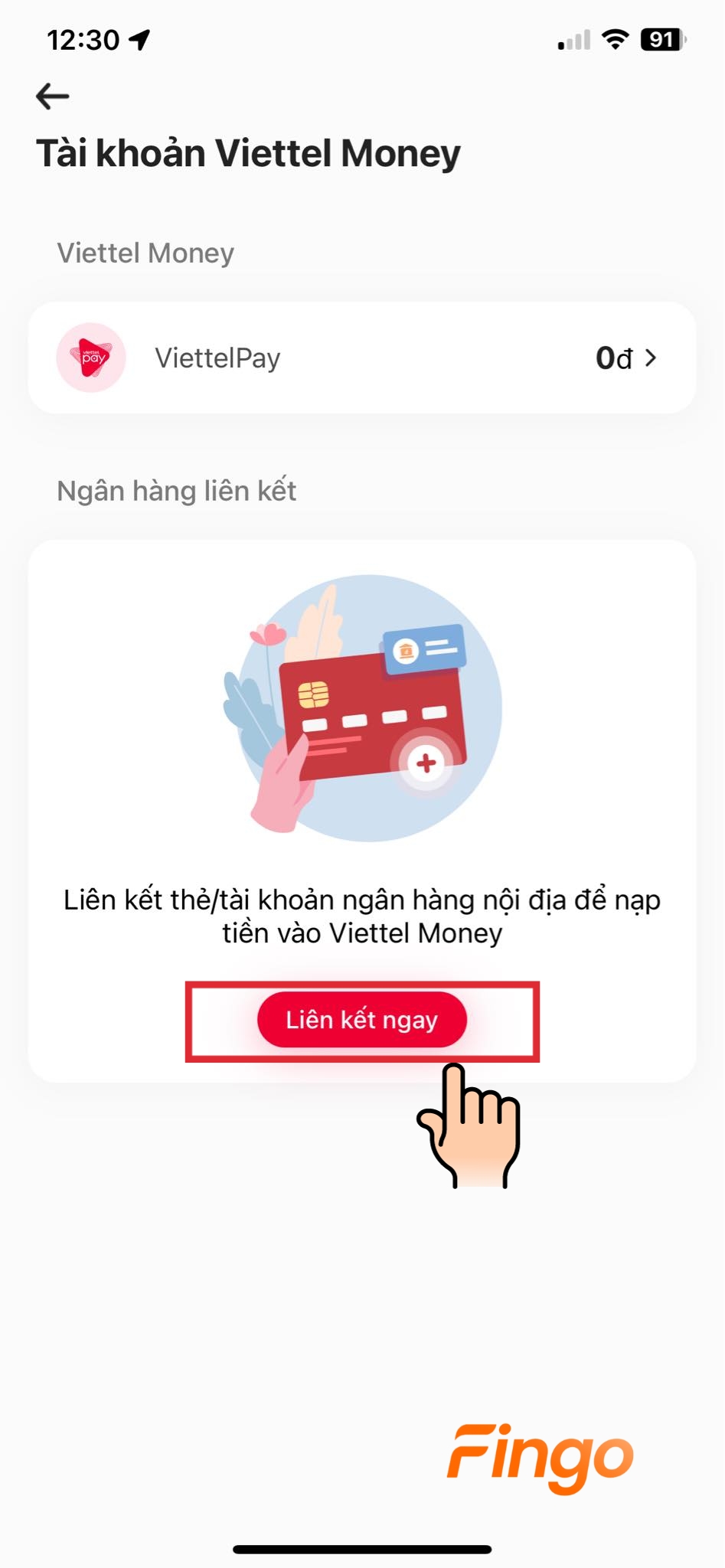 Chọn vào mục "Liên kết ngay"