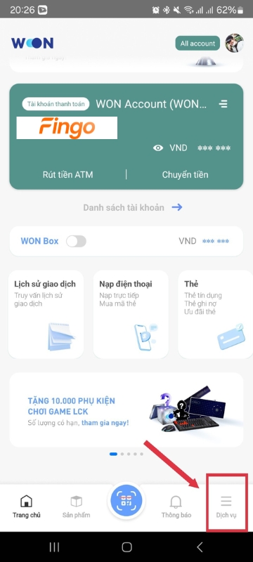 Chuyển đổi trả góp thẻ tín dụng Woori Bank bước 1