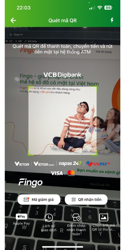 Cách chuyển tiền bằng mã QR Vietcombank