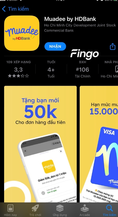 Tải ứng dụng Muadee by HDBank trên hệ thống