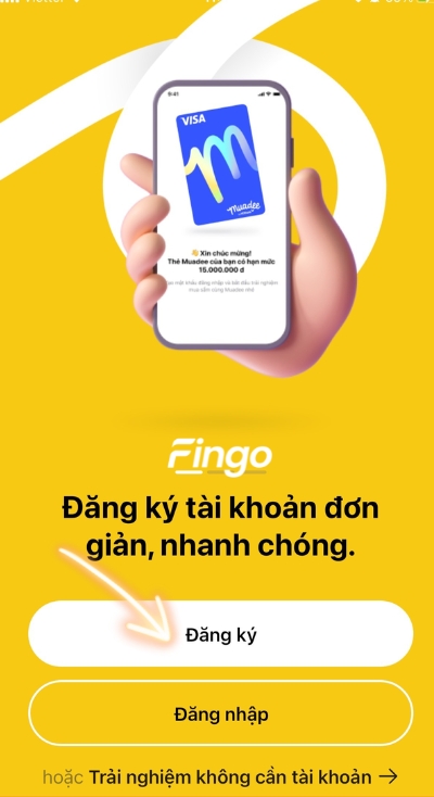 Nhấn chọn đăng ký
