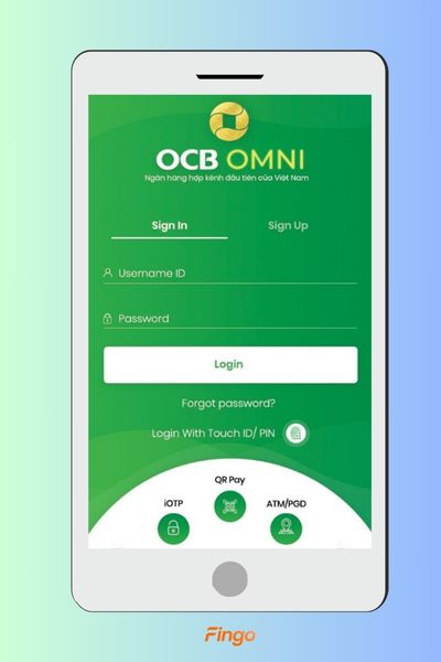Đăng nhập OCB OMNI bằng Username và mật khẩu