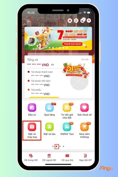 Lướt qua trang hai và chọn "Đặt vé máy bay."