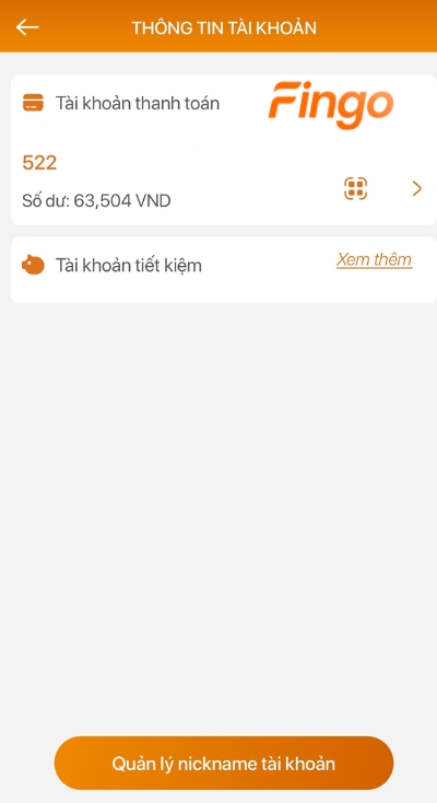 Hiển thị số tài khoản Agribank