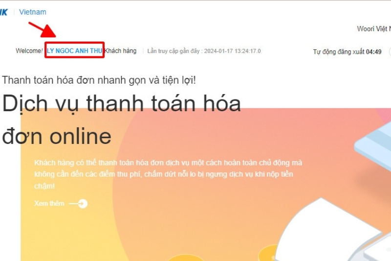  Nhấp vào tên khách hàng